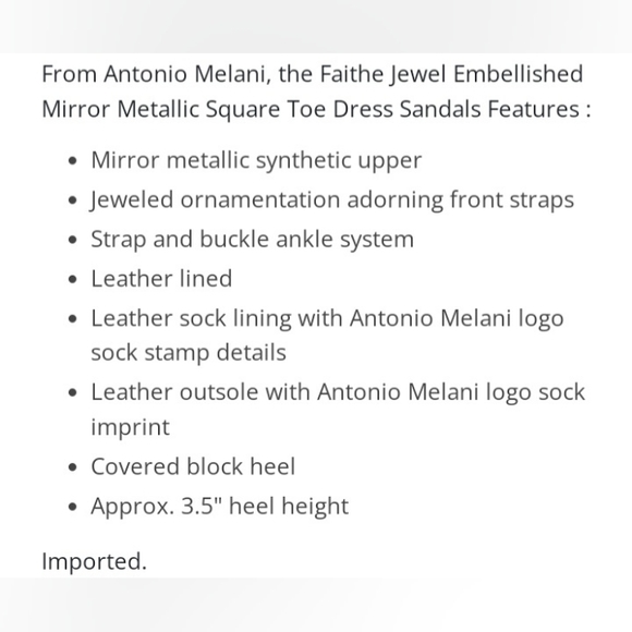 Antonio Melani Faithe Ankle Strap Rhinestone Jewel Detail Heeled Sandals Gold - Picture 8 of 16